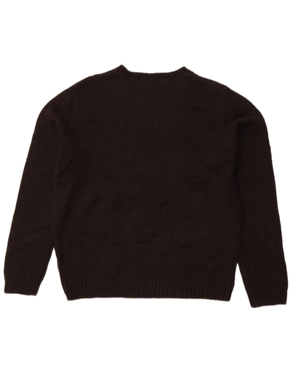 Sweter damski Zara z okrągłym dekoltem UK 14, duży, czarny akryl