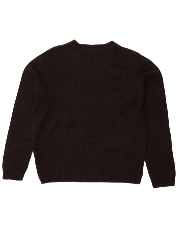 Sweter damski Zara z okrągłym dekoltem UK 14, duży, czarny akryl