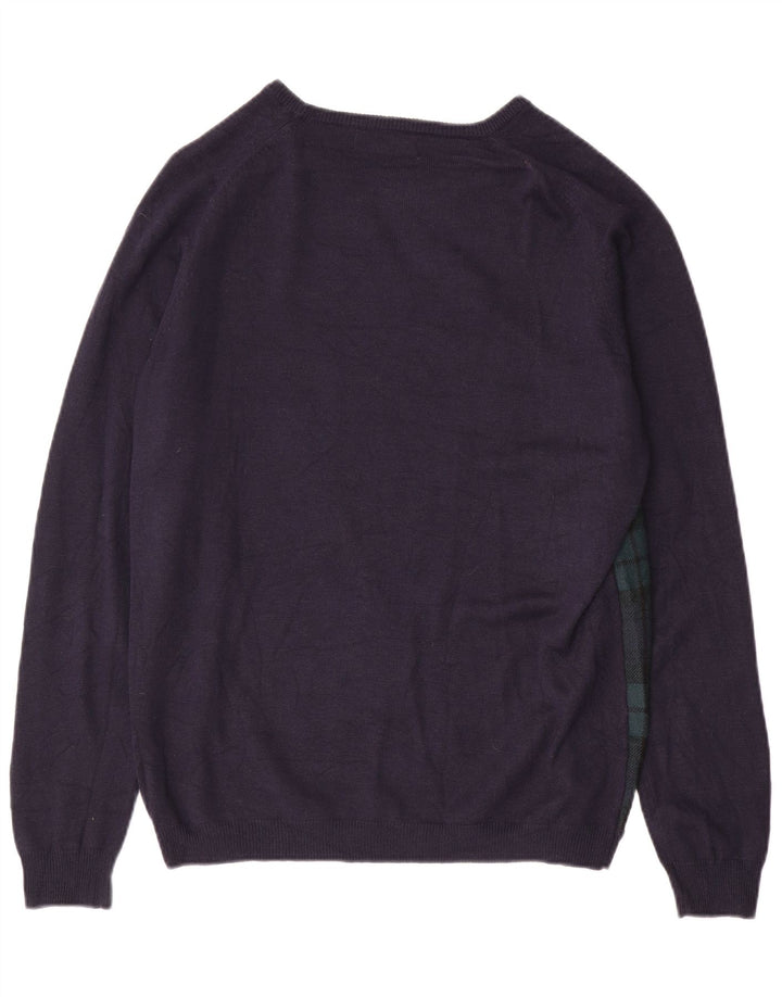 Męski sweter ZARA z dekoltem w łódkę XL w granatową kratkę