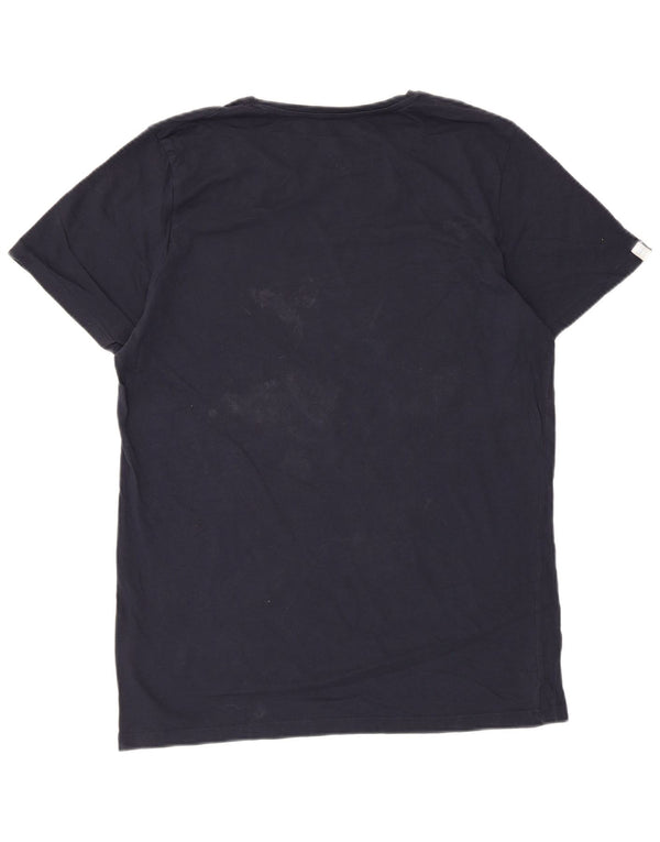 Męski T-shirt z grafiką Jack & Jones, duży, granatowy, bawełniany