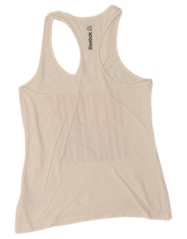 Damska kamizelka Reebok Graphic Top UK 8/10 Mała Biała Bawełna