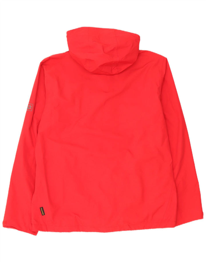 Męska kurtka przeciwdeszczowa Jack Wolfskin z kapturem UK 40/42, duża, czerwona nylonowa