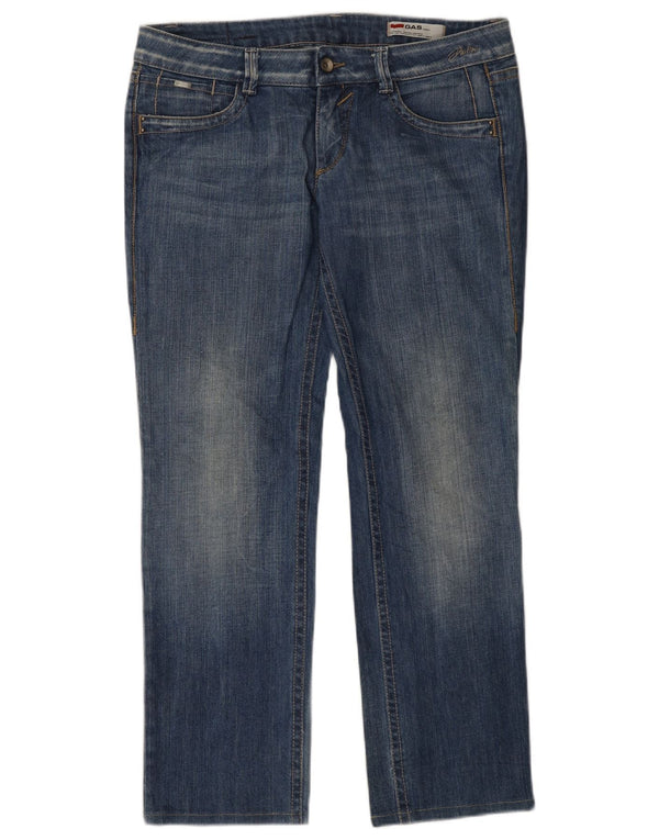 Damskie proste dżinsy GAS W33 L30 Niebieskie bawełniane