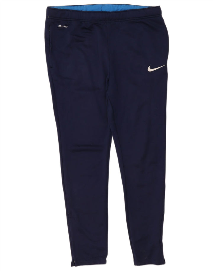 Męskie spodnie dresowe Nike Dri Fit, duże, granatowe, z poliestru