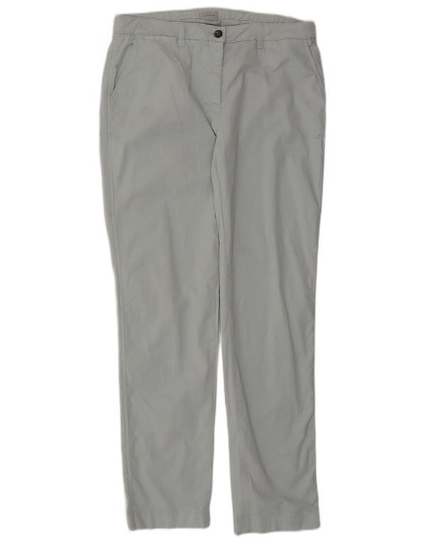 Damskie proste spodnie chino Jigsaw UK 14 duże W32 L31 niebieska bawełna