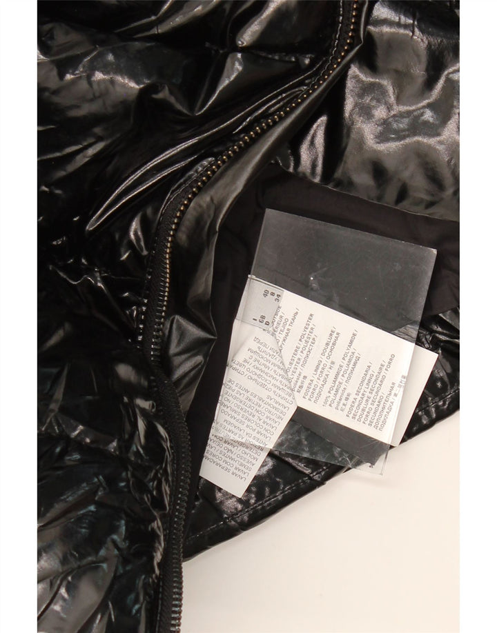 PINKO Womens Graphic Padded Jacket US 8 Medium Black Polyester Vintage Pinko and Second-Hand Pinko from Messina Hembry 