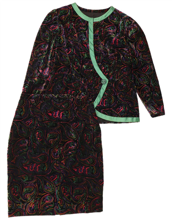 VINTAGE Damski komplet spódnic zapinanych na 1 guzik, UK 12 Medium W32, wielobarwny