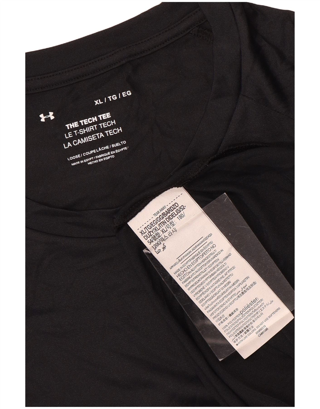 UNDER ARMOUR Męski T-shirt Top XL Czarny Poliester