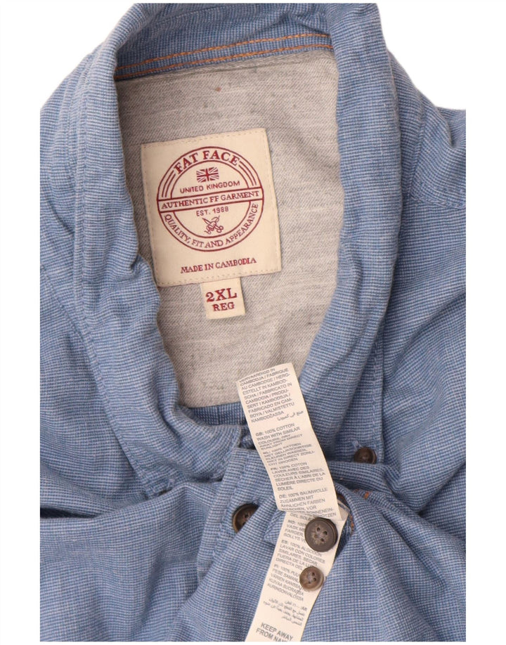 Koszula męska Fat Face 2XL, niebieska, bawełniana w prążki