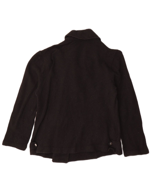 Laura Ashley Womens 3/4 Sleeve Cardigan Sweater UK 16 Large Black Wool