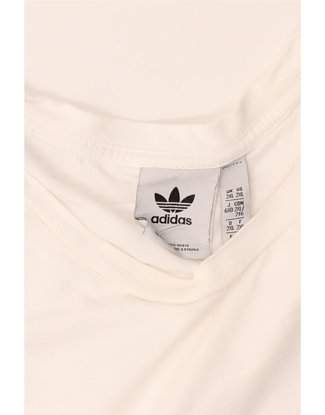 ADIDAS Mens T-Shirt Top 2XL White Cotton Vintage Adidas and Second-Hand Adidas from Messina Hembry 
