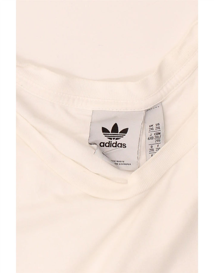 ADIDAS Mens T-Shirt Top 2XL White Cotton Vintage Adidas and Second-Hand Adidas from Messina Hembry 