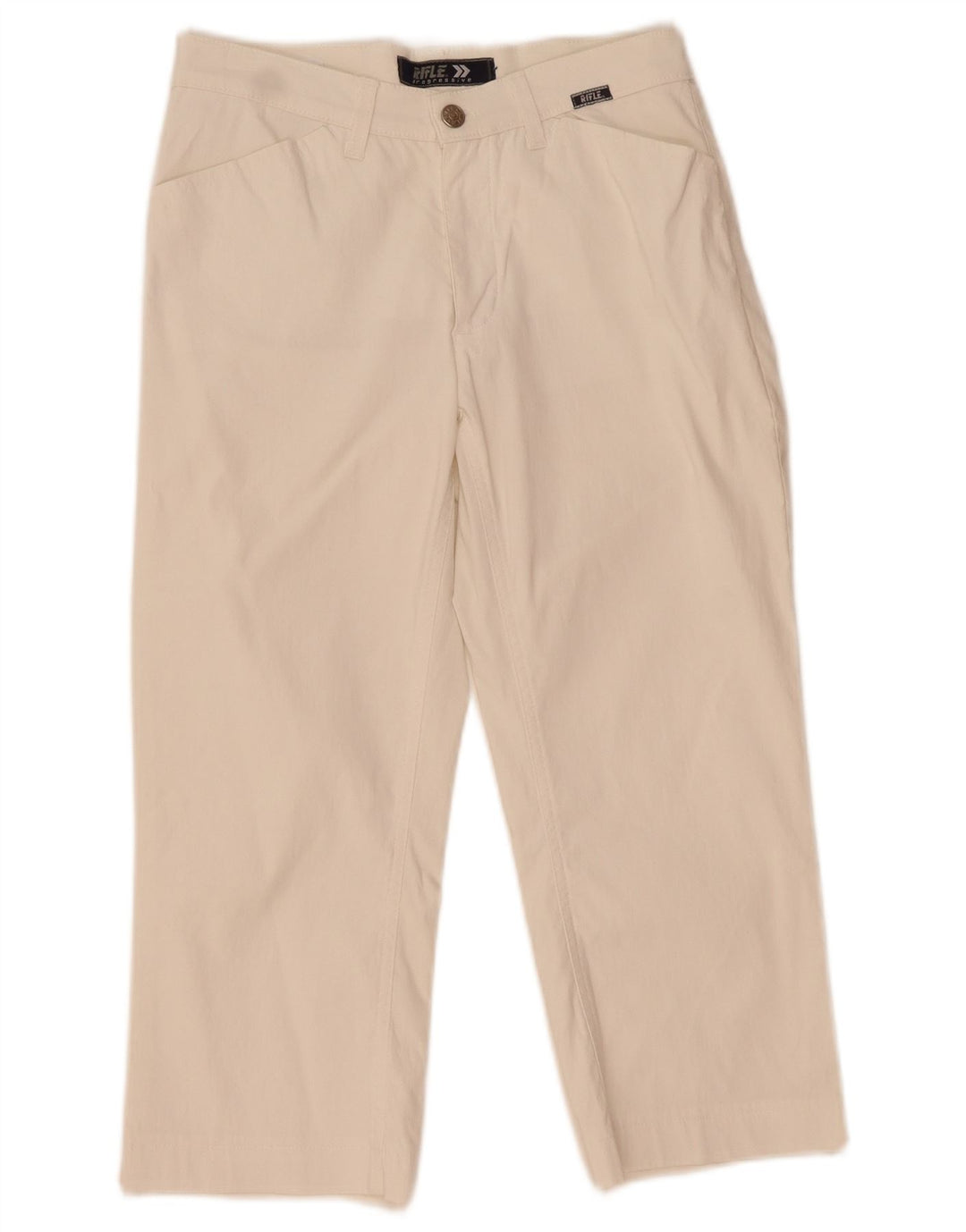 Spodnie damskie Rifle Straight Capri W30 L20 Biały poliamid
