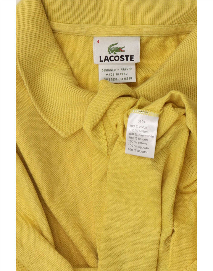 Męska koszulka polo Lacoste, rozmiar 4, średnia żółta bawełna