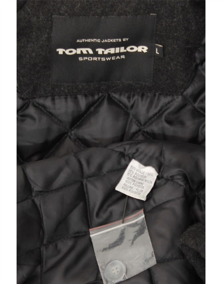 TOM TAILOR Mens Utility Jacket UK 40 Large Grey Wool Vintage Tom Tailor and Second-Hand Tom Tailor from Messina Hembry 