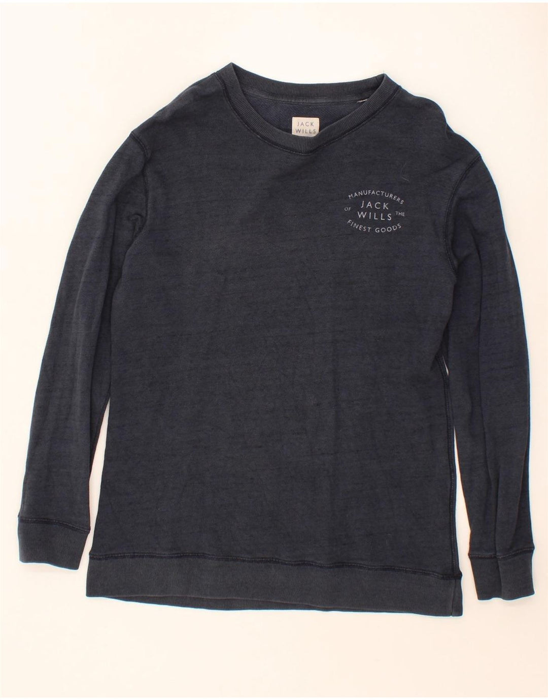 JACK WILLS Womens Sweatshirt Jumper UK 8 Small Navy Blue Vintage Jack Wills and Second-Hand Jack Wills from Messina Hembry 
