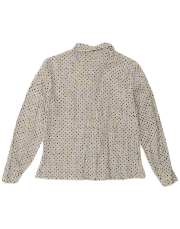 Koszula damska Vintage UK 14 Średniobiała w kwiaty