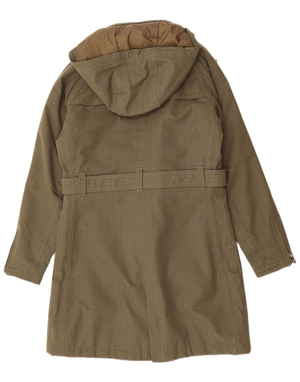 Damski płaszcz wiatrówka z kapturem THE NORTH FACE UK 14 w średnią zieloną kratkę