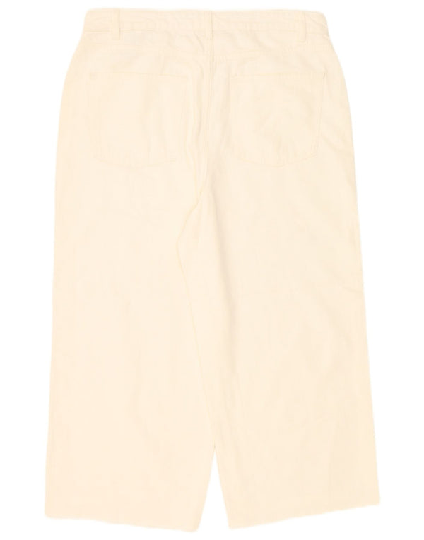 Marks & Spencer Damskie jeansy z szerokimi nogawkami, przycięte UK 16, duże W36 L24 Off White