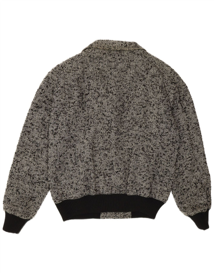 Męska kurtka bomber Bignami UK 42 XL Szara wełna w jodełkę