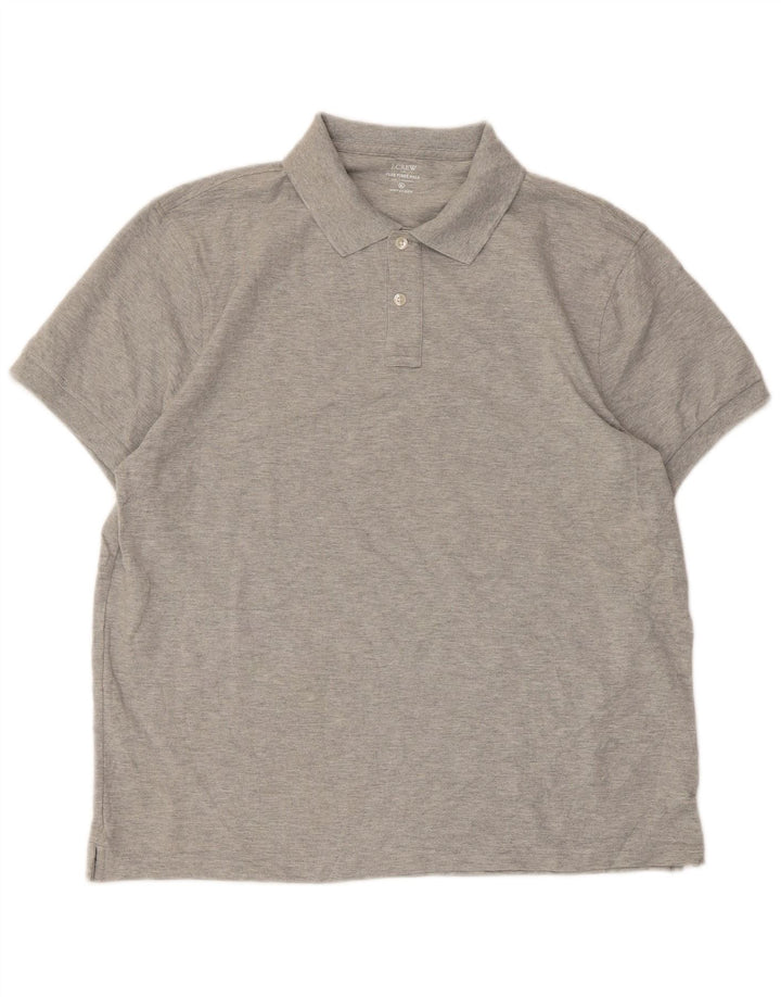 Męska koszulka polo J. Crew XL, szara, bawełniana w plamki