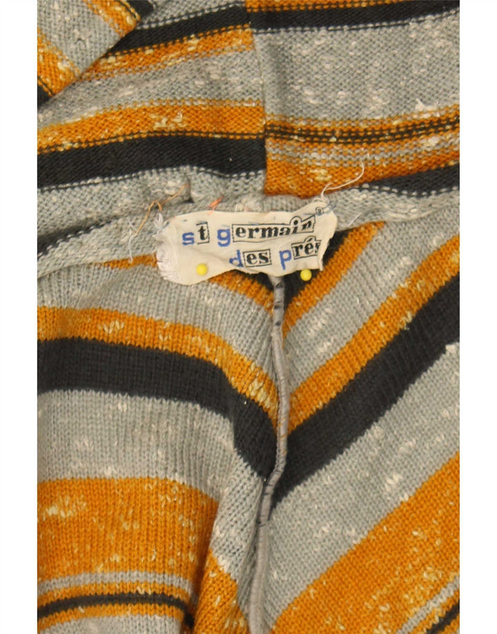 Vintage damski sweter z kapturem, jeden rozmiar, wielokolorowe paski
