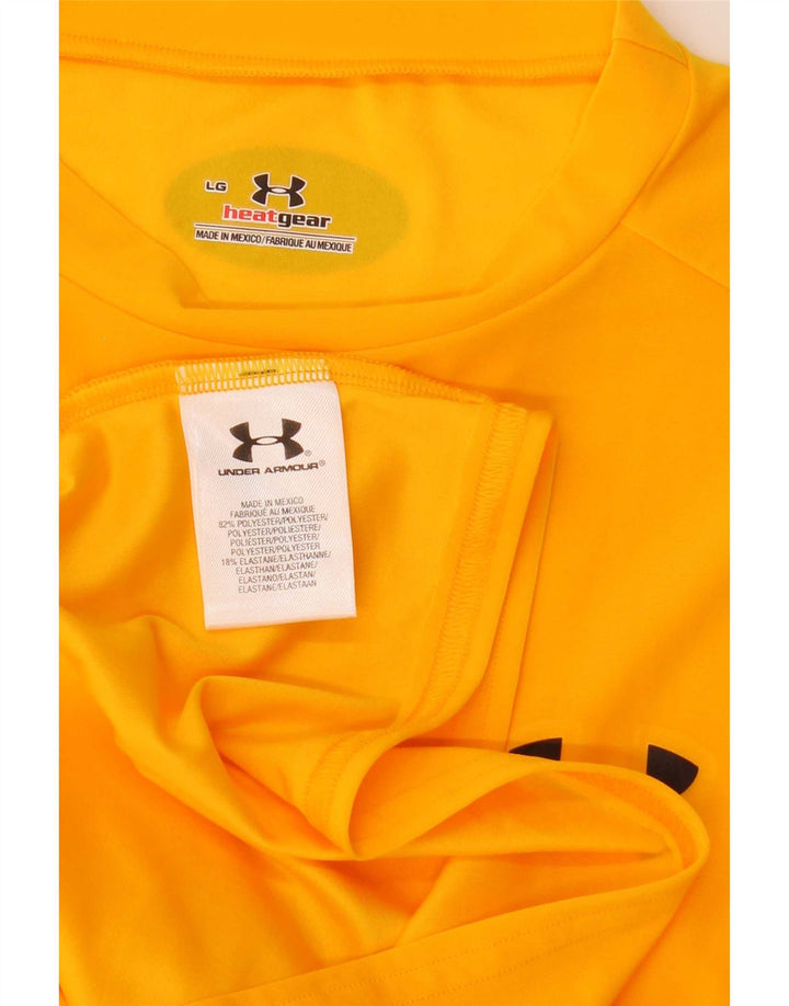 Męska koszulka Under Armour Heat Gear, duża, żółta, poliestrowa