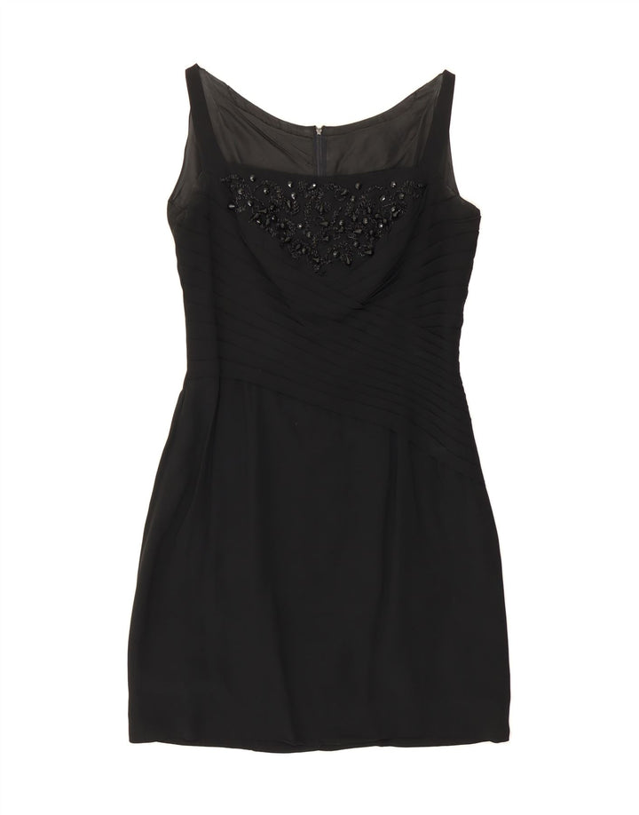 VINTAGE Womens Sleeveless Sheath Dress UK 12 Medium Black Vintage Vintage and Second-Hand Vintage from Messina Hembry 