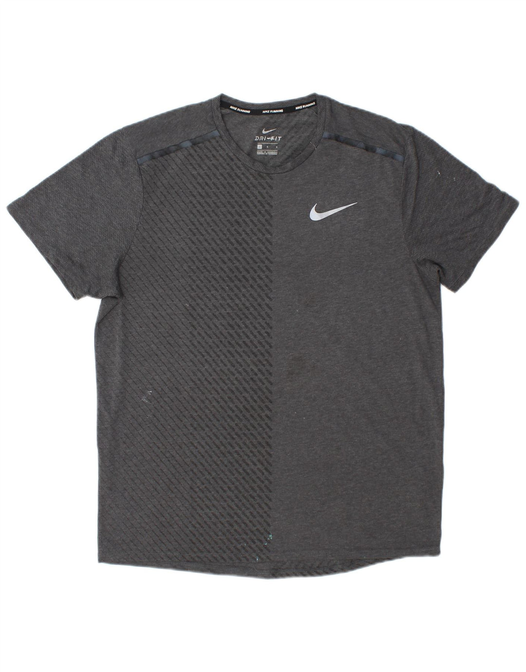 Męski T-shirt Nike Dri Fit, duży, szary poliester z blokami kolorów