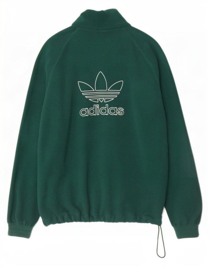 Męski sweter polarowy Adidas Graphic, mały, zielony, poliestrowy