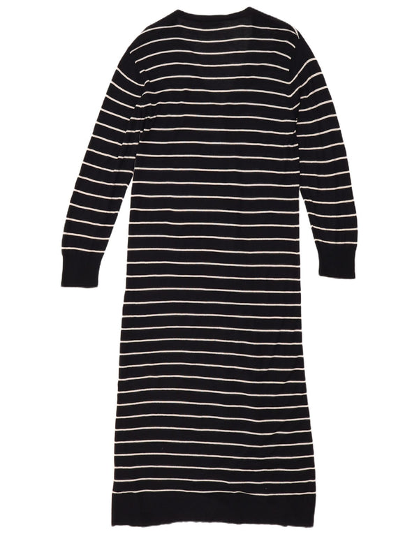 Damski sweter o przedłużonym fasonie Zara UK 14, wiskoza w średnie czarne paski