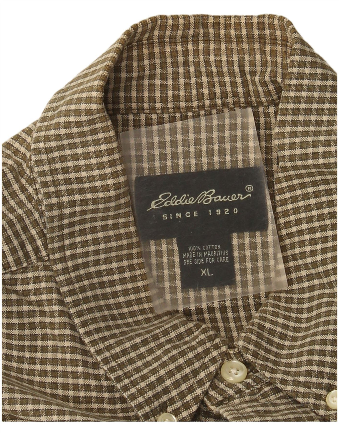 Koszula męska Eddie Bauer XL, bawełniana, brązowa krata