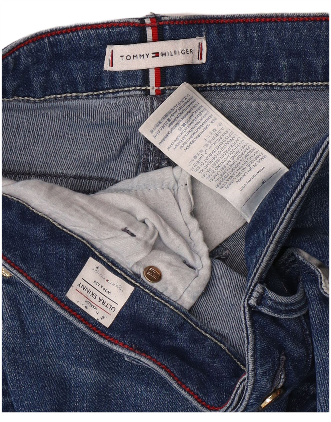 Damskie jeansy skinny Harlem TOMMY HILFIGER W29 L28 Niebieska bawełna