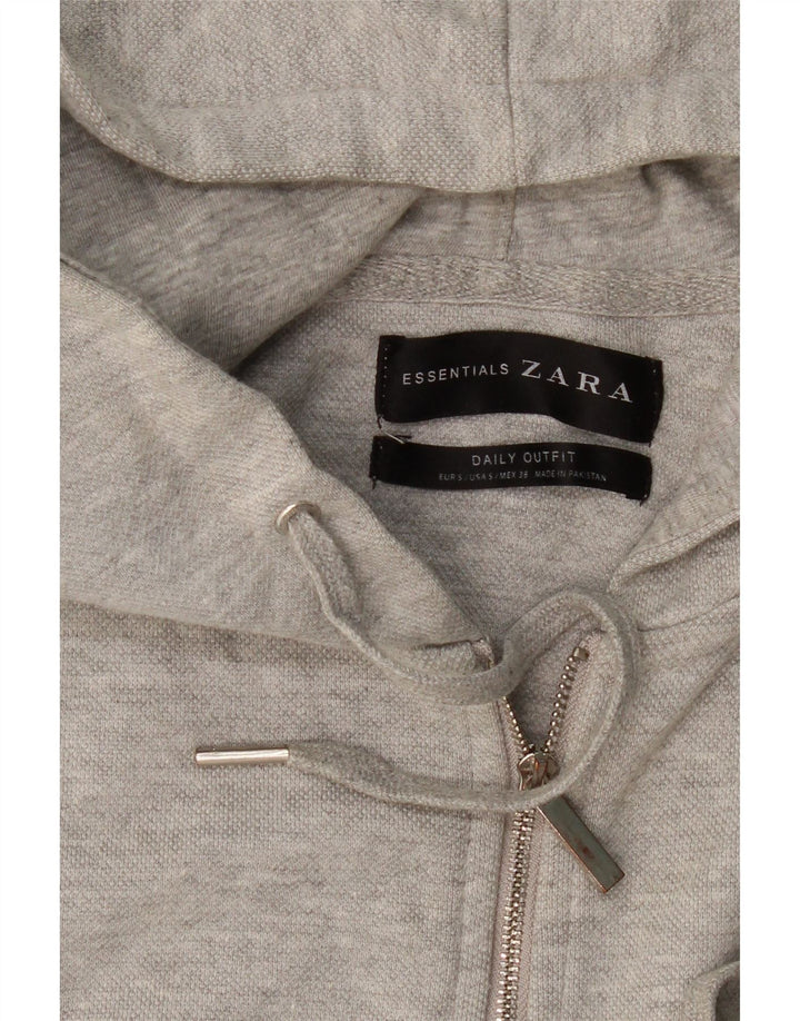 Męski sweter Zara z kapturem i zamkiem, mały, szary