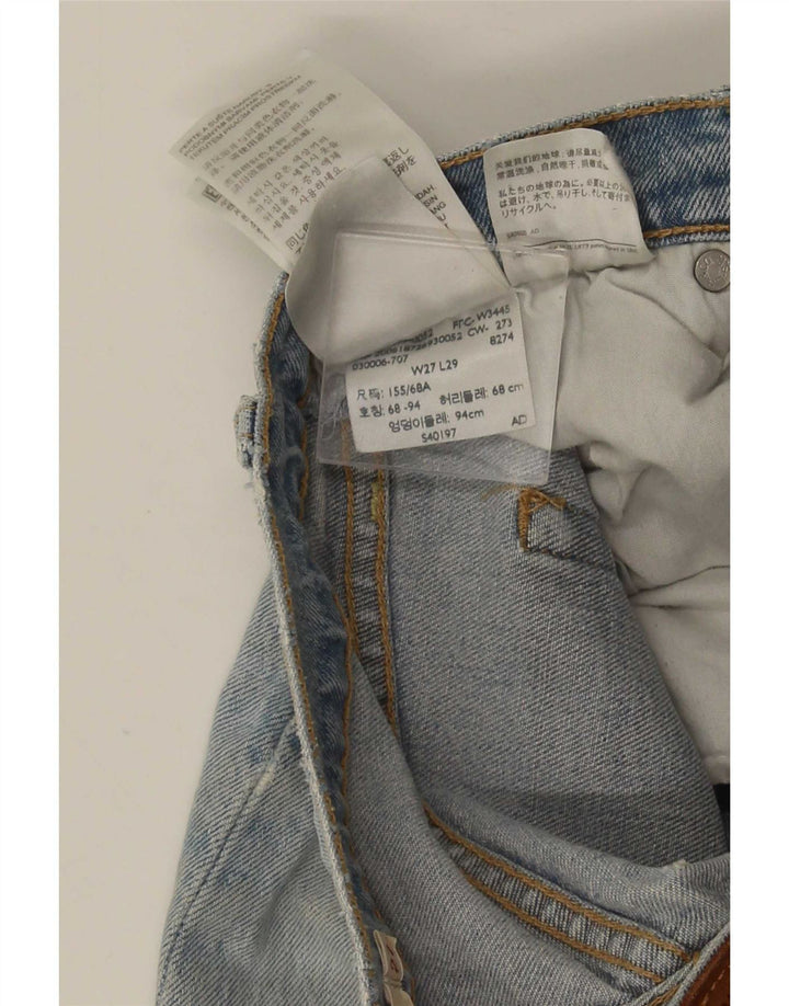 Damskie jeansy Levi's Ribcage z przetarciami W27 L29 Niebieska bawełna