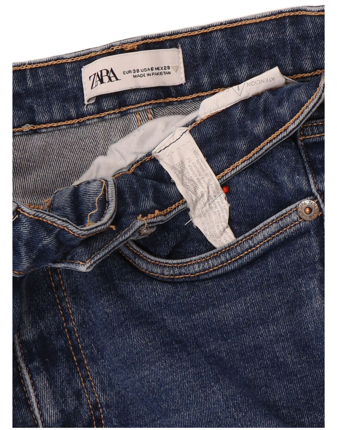 Jeansy damskie Bootcut Zara EU 38 Small W28 L26 Niebieskie