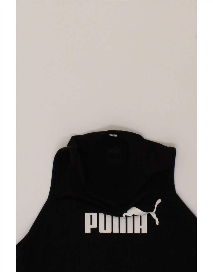 PUMA Girls Graphic Vest Top 11-12 Years Large Black Vintage Puma and Second-Hand Puma from Messina Hembry 