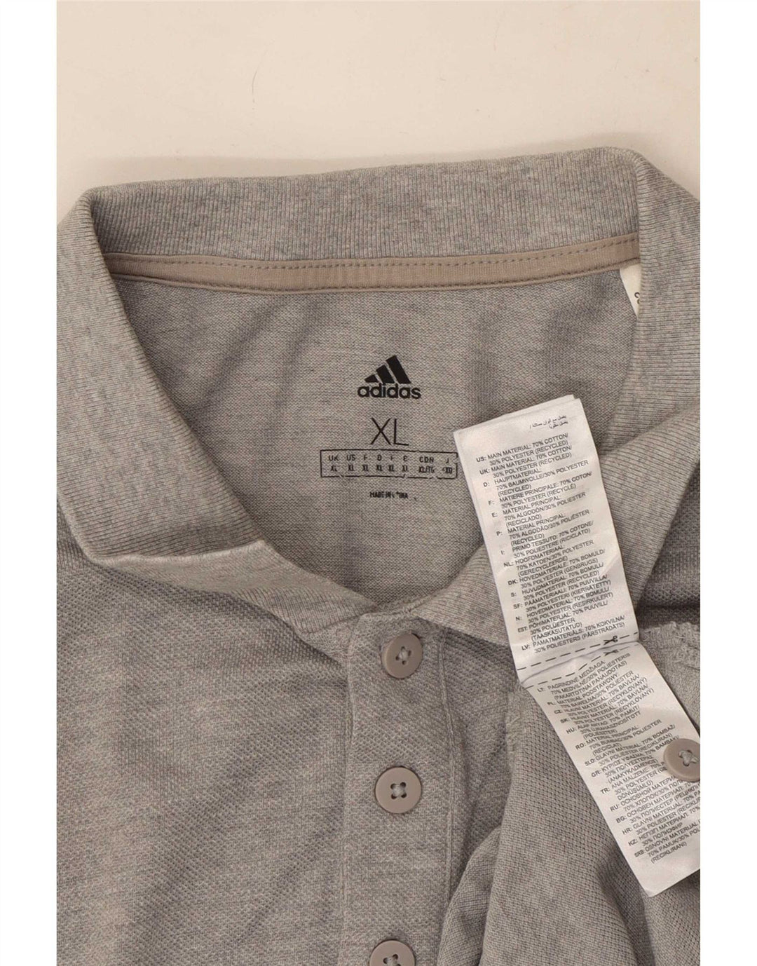 Męska koszulka polo Adidas XL, szara, bawełniana