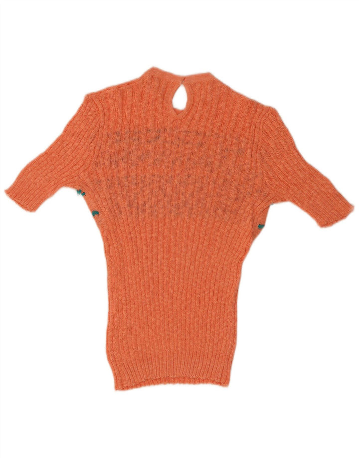 Vintage damska bluzka z dzianiny Top IT 46 Large Orange Fair Isle