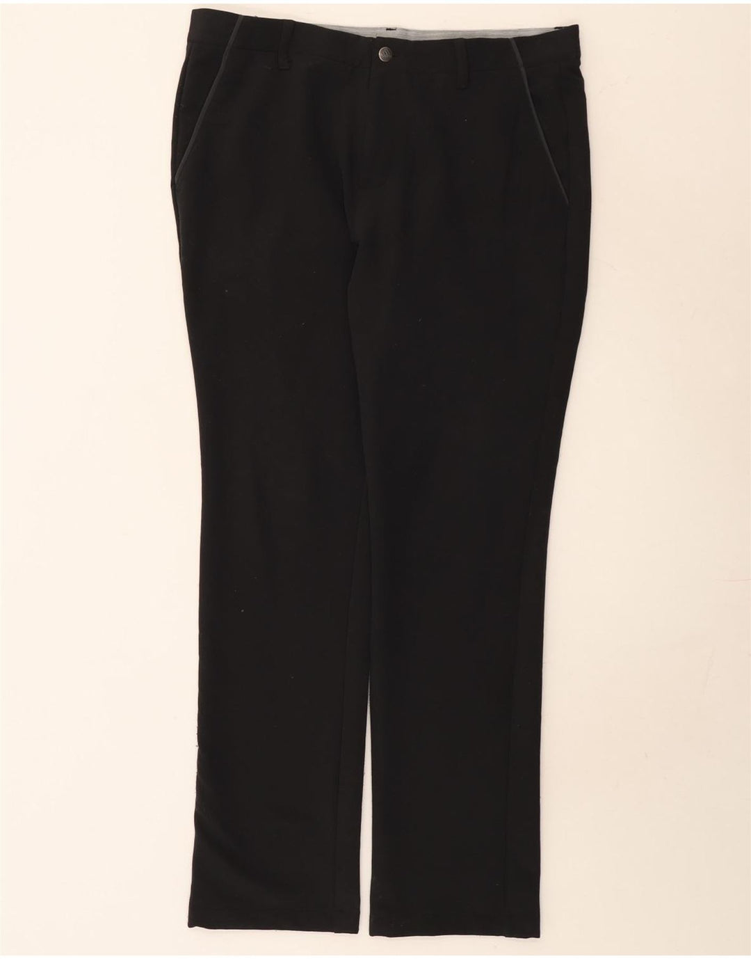 Adidas Męskie Proste Spodnie Chino W34 L32 Czarny Poliester