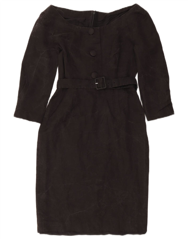 Damska sukienka płaszczowa z rękawem 3/4 Prada IT 40 Small Black Cupro