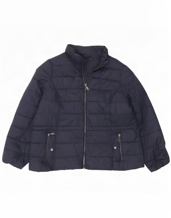 Damska ocieplana kurtka z kapturem Marks & Spencer UK 18 XL, granatowa, poliamid