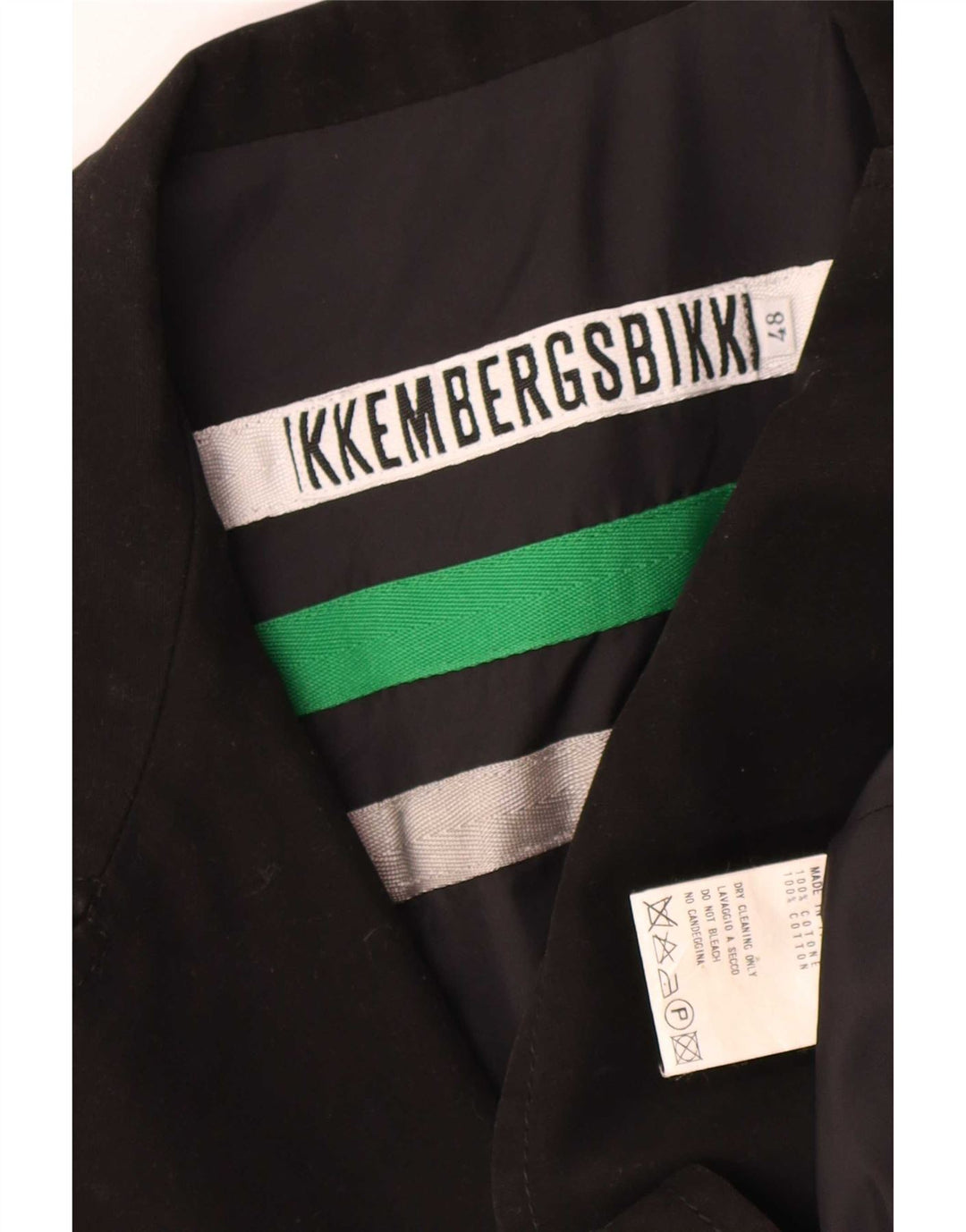 Bikkembergs Męska marynarka zapinana na 2 guziki IT 48 Średnia czarna bawełna