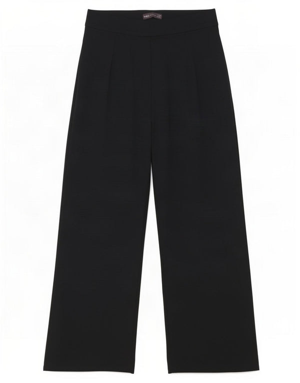 Marks & Spencer Womens High Waist Casual Trousers UK 12 Medium W28 L27 Navy