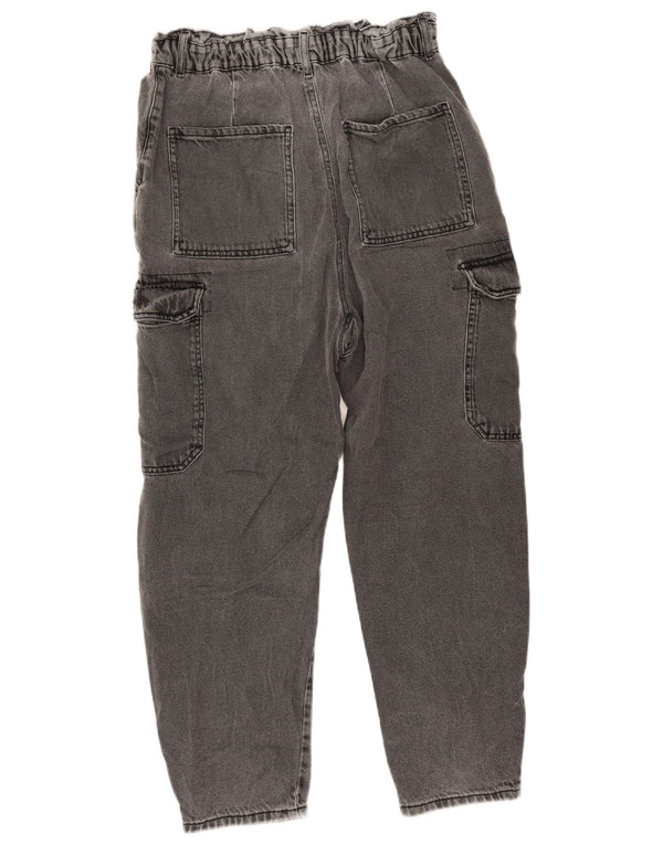 Damskie jeansy Crop Cargo Loose Zara EU 40 Medium W32 L25 Szara bawełna