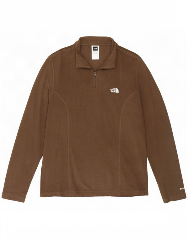Damski sweter polarowy The North Face z zamkiem błyskawicznym, UK 16, duży, brązowy poliester