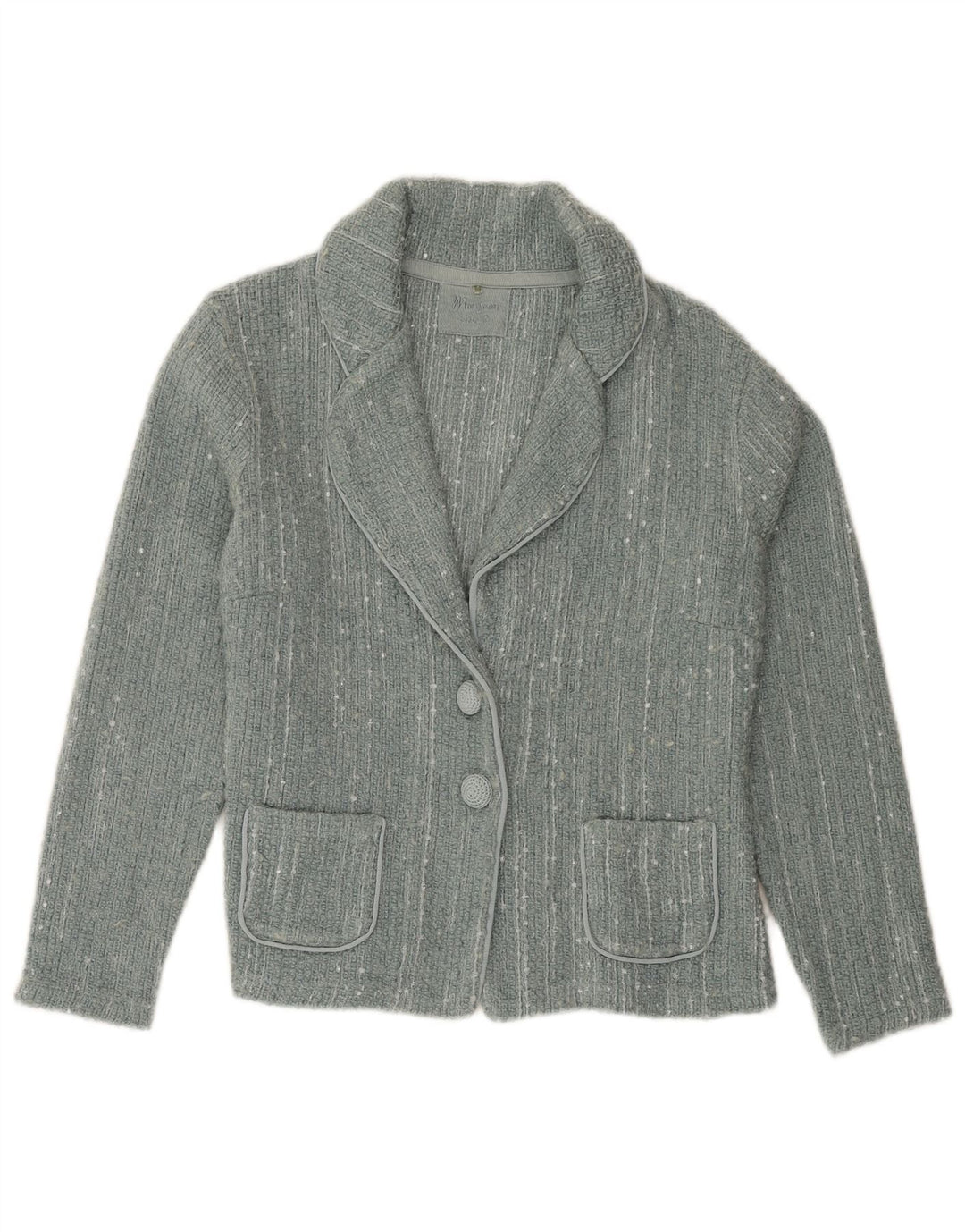 MONSOON Womens 2 Button Blazer Jacket UK 16 Large Blue Pinstripe Acrylic