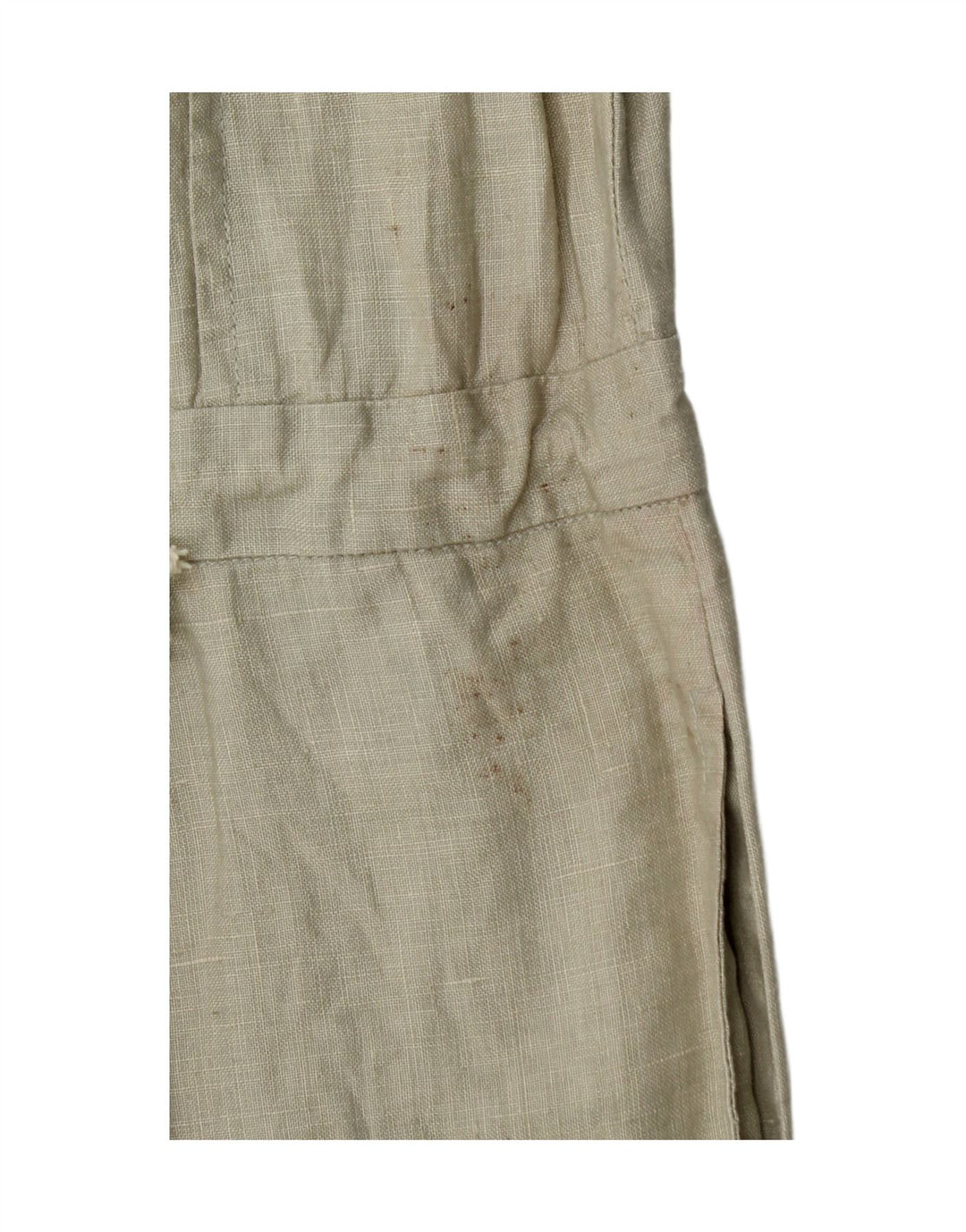 Vintage damski kombinezon bez rękawów UK 12 Medium Khaki Linen