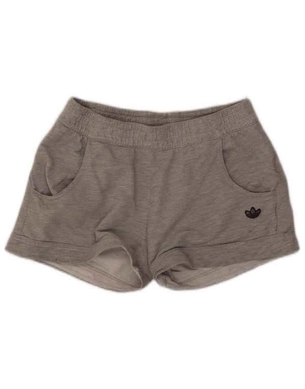 Damskie spodenki sportowe Adidas UK 12 Średnioszare, bawełniane