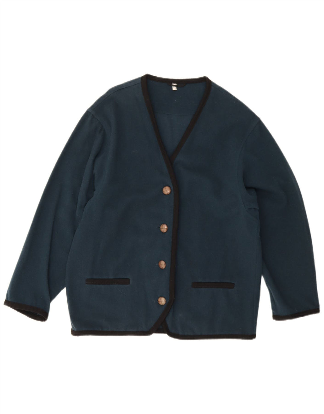 Sweter damski w stylu vintage, UK 12, średni granatowy wełniany
